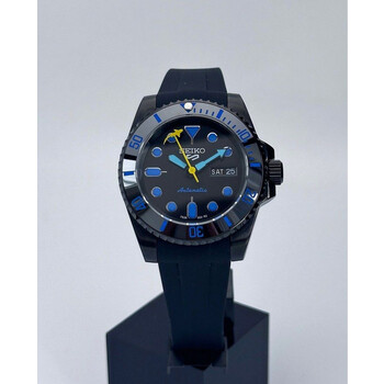 Custom Seiko Mod • Blue Black Day-Date Submariner w/ Yellow Shark • 40mm